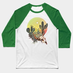 Desert cactus, cow Skull and succulents plant, rural,cowboy,wild,rustic,desert Baseball T-Shirt